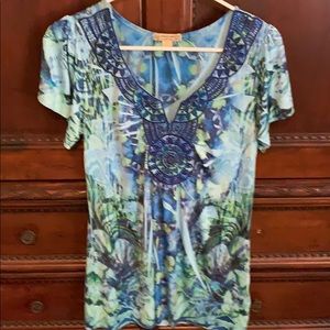 Purple bling silk shirt